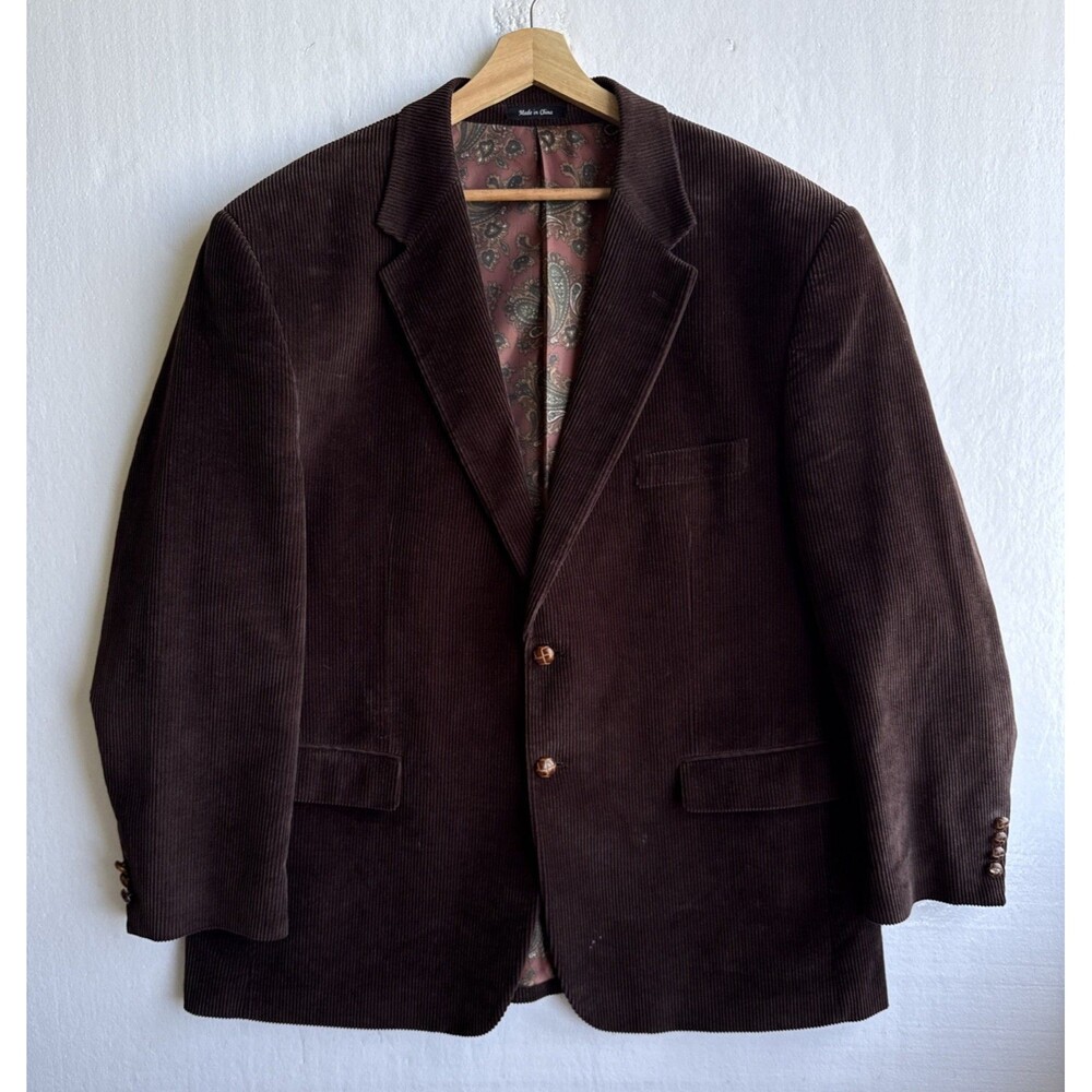 Lauren Ralph Lauren Men's Brown Corduroy Blazer 48R Paisley Lining Sport Coat